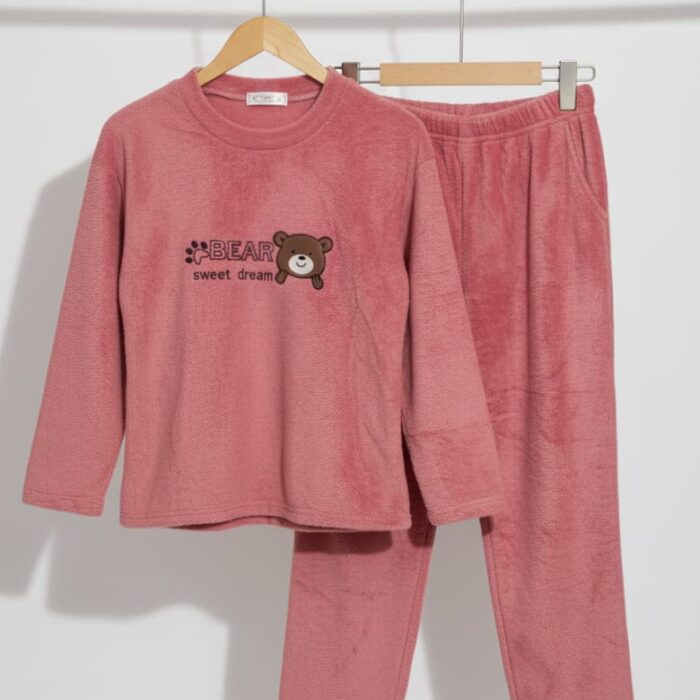 Fleece Pajama Set - Dark Pink