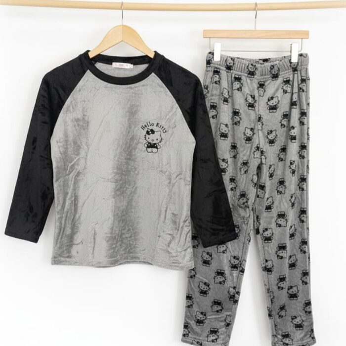 Fleece Pajama Set - Grey
