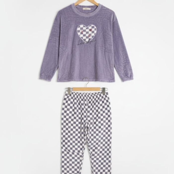 Fleece Pajama Set - Purple