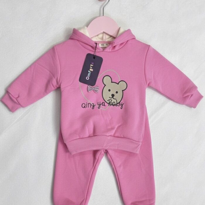 Girls Fleece Hoodie Pajama Set – Pink