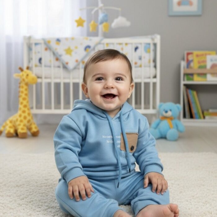 Boys Fleece Hoodie Pajama Set - Blue