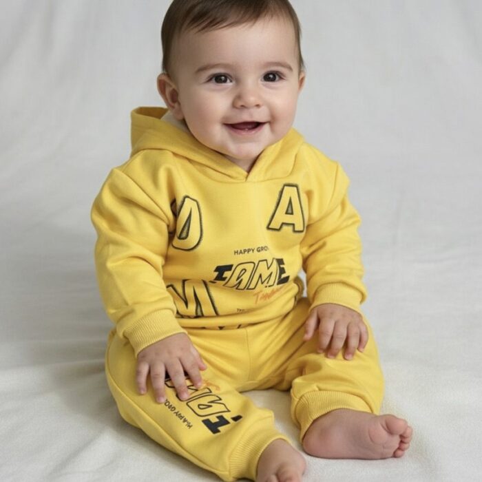 Boys Fleece Hoodie Pajama Set - Yellow