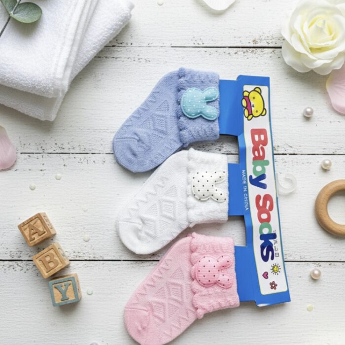 Pack of 3 Baby Girl Flower Socks