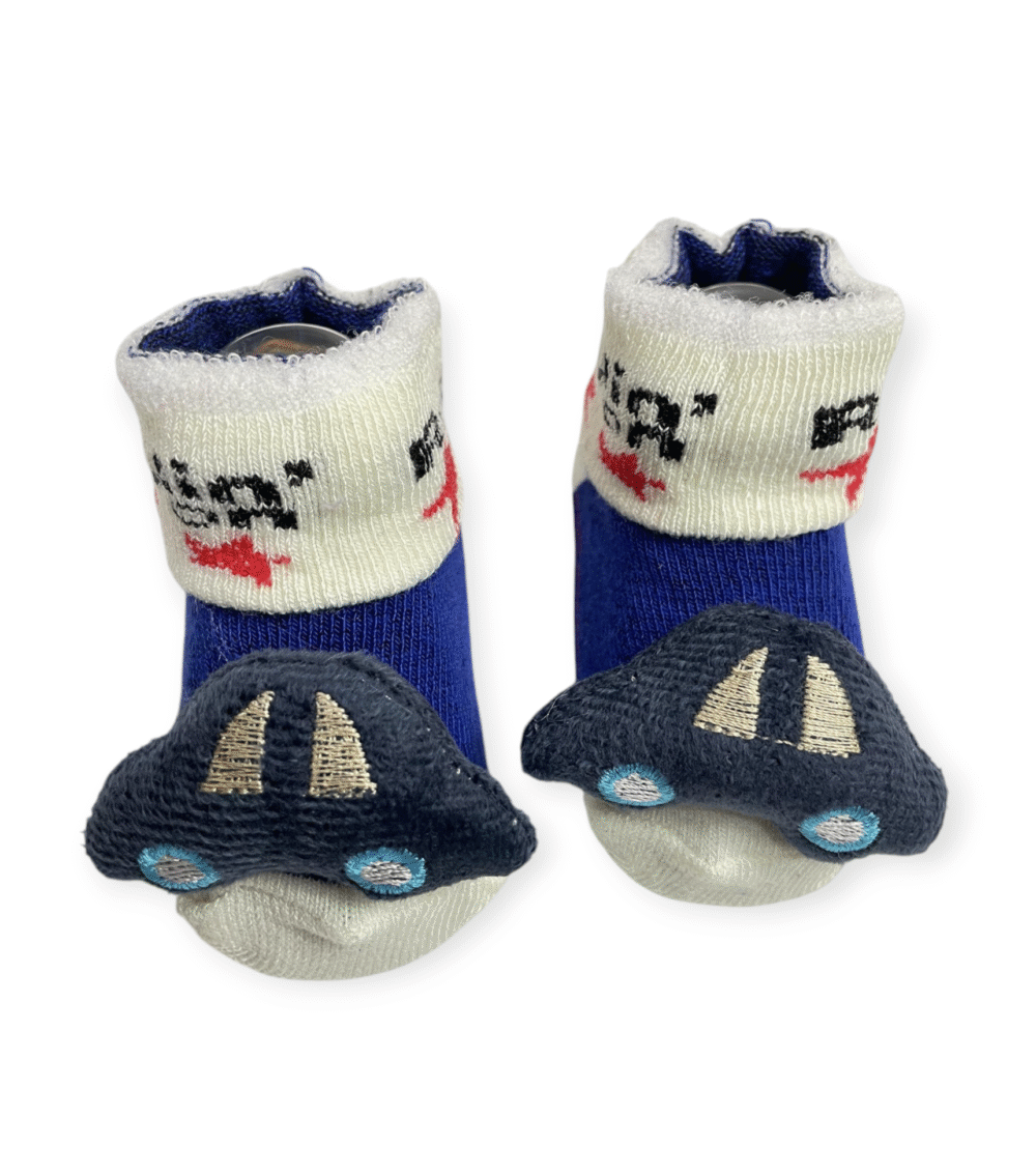 Baby Bear Booties Socks - Blue