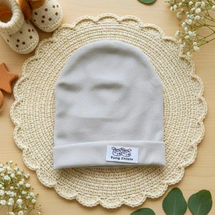 Velvet Baby Cap - Gray