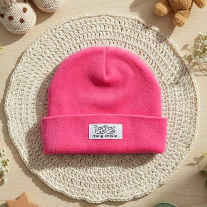 Velvet Baby Cap - Shocking Pink