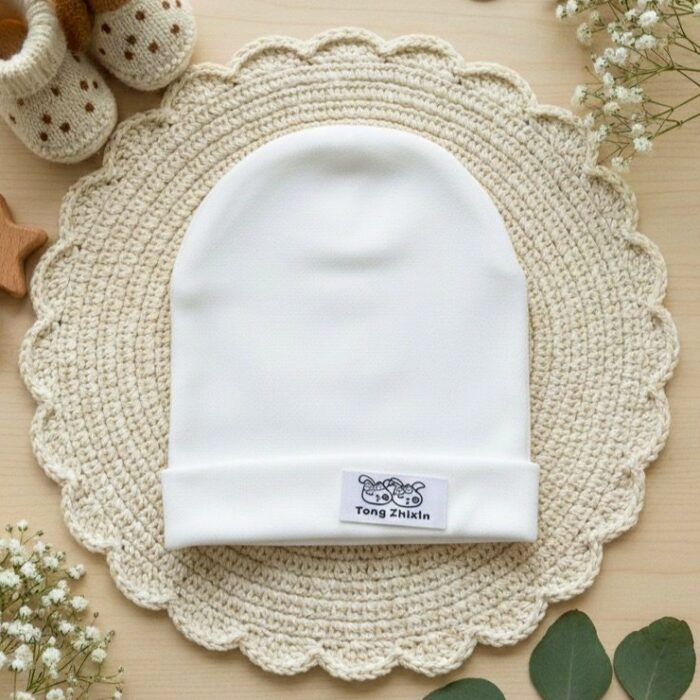 Velvet Baby Cap - White