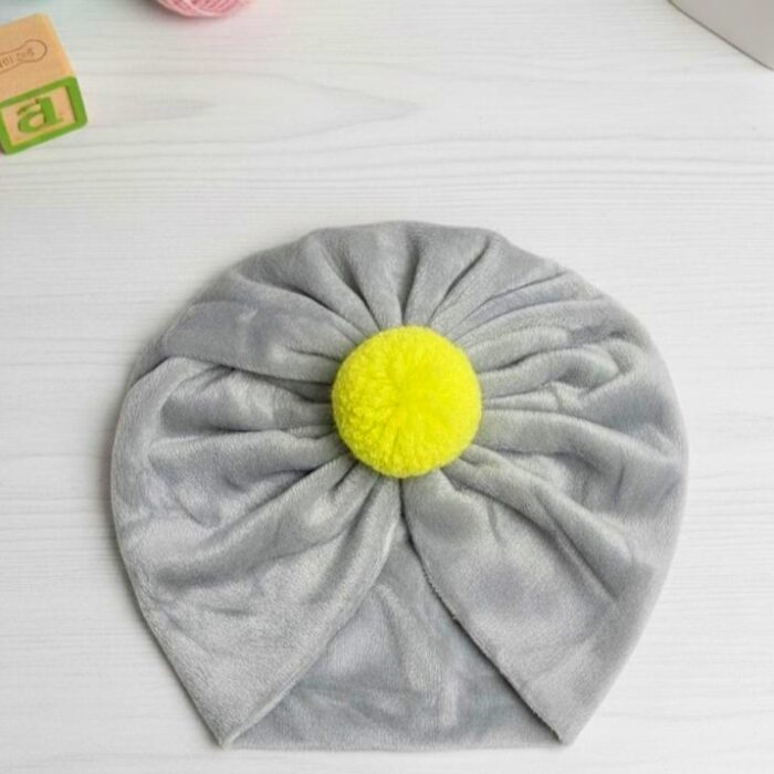 Velvet Turban Cap - Gray