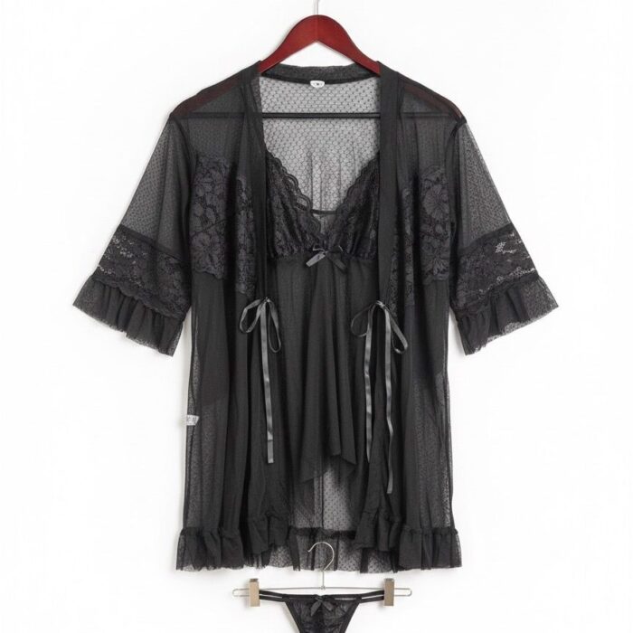 3pcs Net Nighty - Black