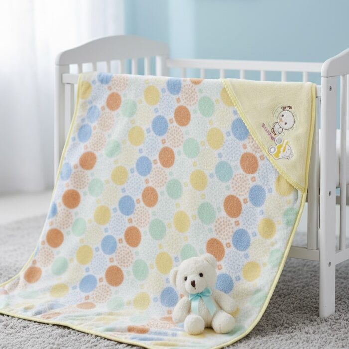 Baby Soft Fleece Printed Hoodie Blanket - Yellow