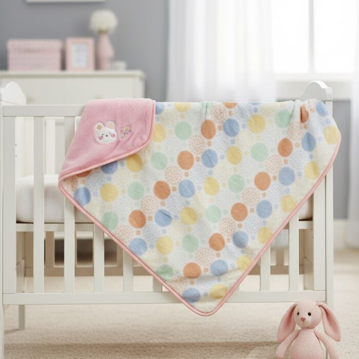 Baby Soft Fleece Printed Hoodie Blanket - Pink