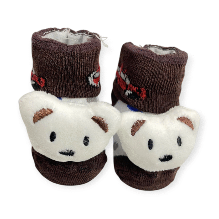 Baby Bear Booties Socks - Brown
