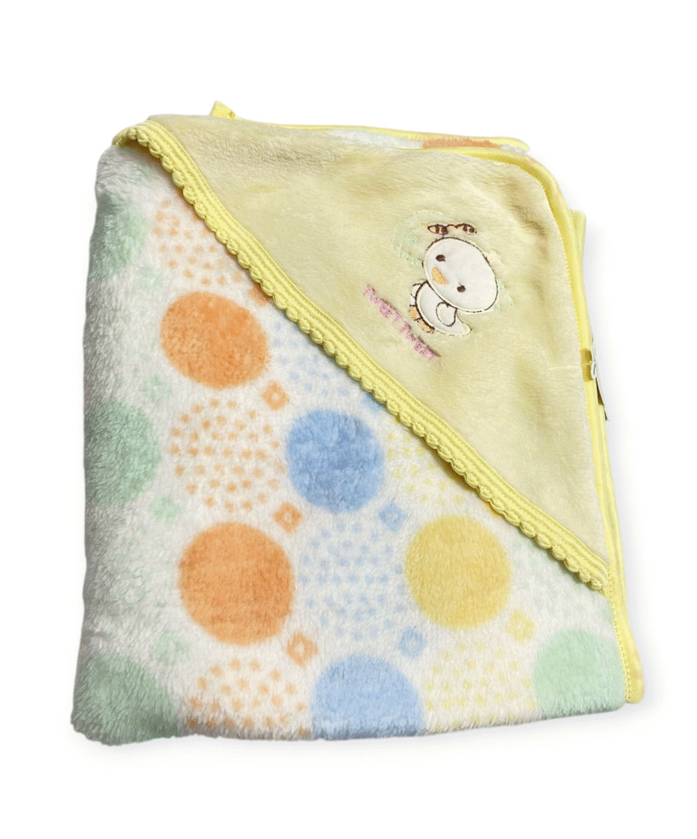 Baby Soft Fleece Printed Hoodie Blanket - Yellow - Image 3
