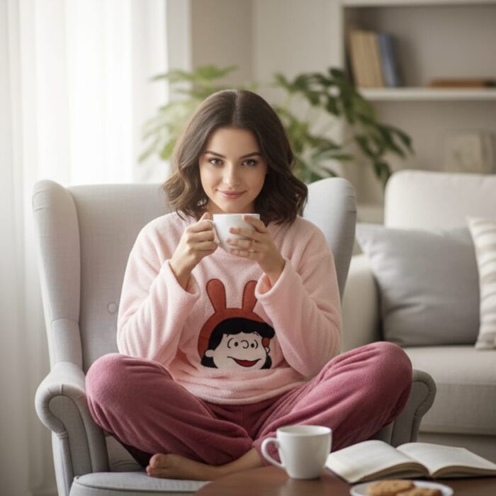 Fleece Pajama Set - Baby Pink